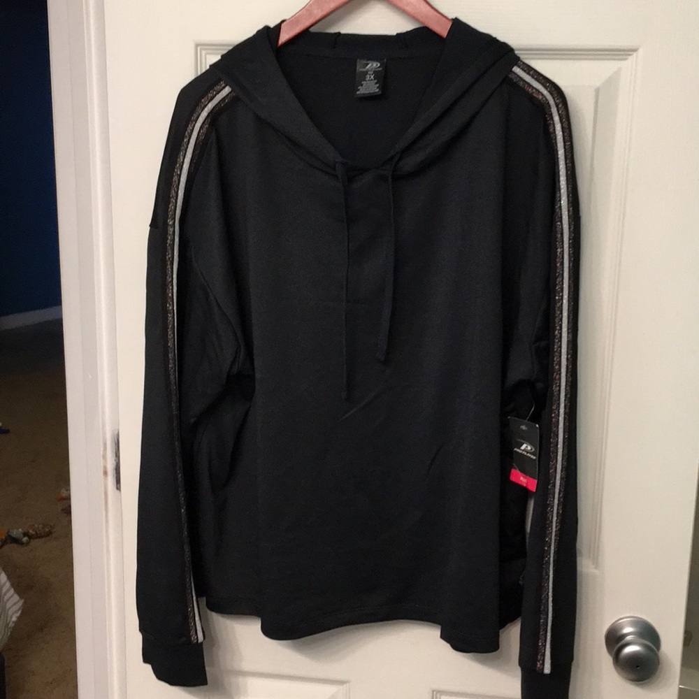 Black metallic Side hoodie